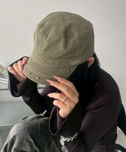 WEGO（ウィゴー）の「WEGO/スタッズワークキャップ（キャップ・レディース・カーキ/ブラック/ブラウン・FREE）」の6枚目の写真