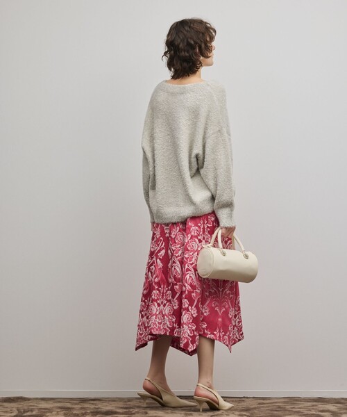 GRACE CONTINENTAL（グレースコンチネンタル）の「オーナメントジャガードハンカチヘムスカート（スカート・レディース・ラベンダー/ピンク/ブラック・36/38）」の19枚目の写真