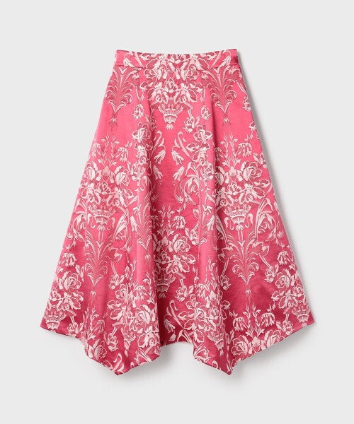 GRACE CONTINENTAL（グレースコンチネンタル）の「オーナメントジャガードハンカチヘムスカート（スカート・レディース・ラベンダー/ピンク/ブラック・36/38）」の6枚目の写真