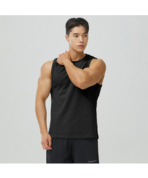 BLACK MONSTER FIT（ブラックモンスターフィット）の「コットンポリヘルスナシスリーブレス (ブラック) / BM230107（Tシャツ/カットソー）」