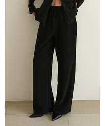 PAUL&ALICE（ポール&アリス）の「Ribbed Banding Pants / Black（スウェットパンツ・レディース）」