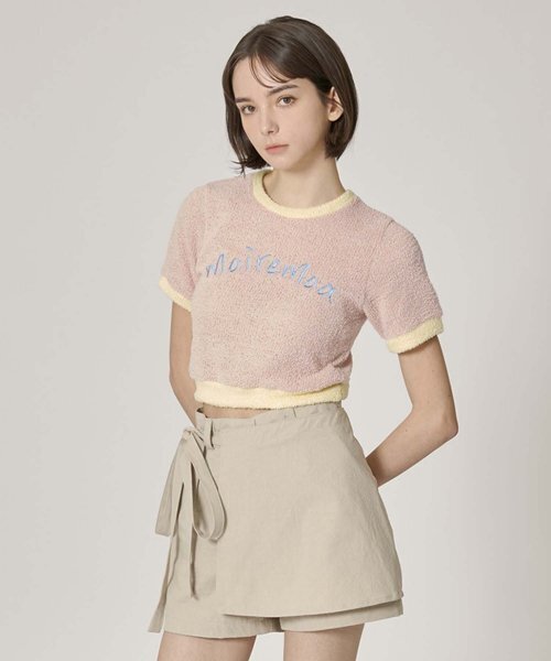 MOIREMOA(モアレモア)の「soft candy crop top - pink(Tシャツ/カットソー・レディース・ピンク・FREE)」の4枚目の写真