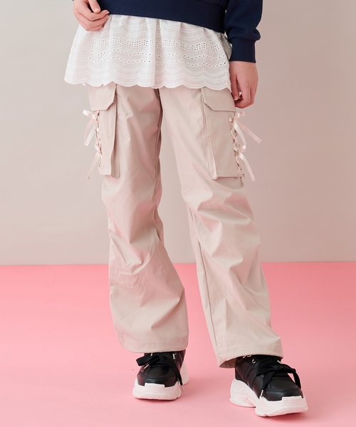 セール】【吸水速乾】レースアップリボンポケットカーゴパンツ（その他