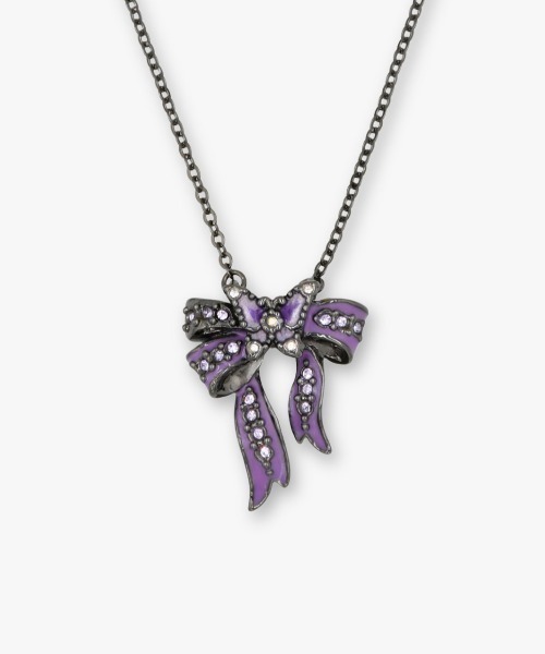 ANNA SUI(アナスイ)の「リボンモチーフ ネックレス(ネックレス・レディース・パープル/ブラック・FREE)」の2枚目の写真