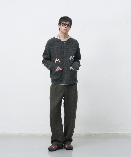 GENERAL IDEA（ジェネラルアイデア）の「【GENERAL IDEA】カウボーイクルーネックカーディガン / COWBOY CREW NECK CARDIGAN（カーディガン/ボレロ・レディース・ブラウン/ライム/ネイビー/チャコール・S/M/L）」の15枚目の写真