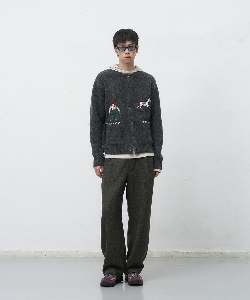 GENERAL IDEA（ジェネラルアイデア）の「【GENERAL IDEA】カウボーイクルーネックカーディガン / COWBOY CREW NECK CARDIGAN（カーディガン/ボレロ・レディース・ブラウン/ライム/ネイビー/チャコール・S/M/L）」の14枚目の写真