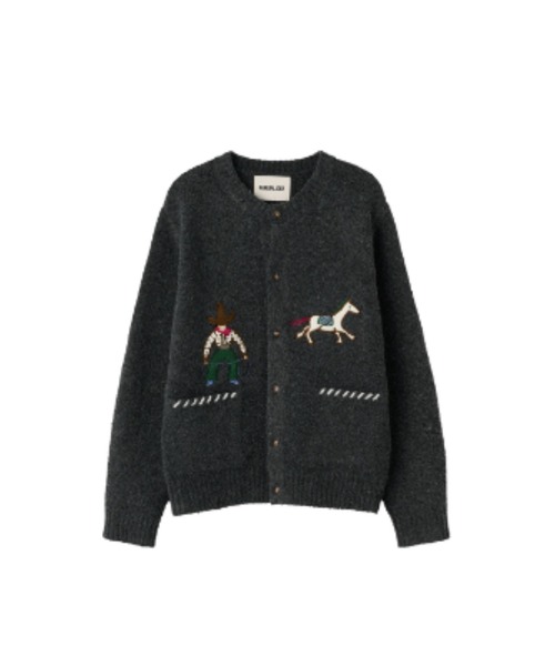 GENERAL IDEA（ジェネラルアイデア）の「【GENERAL IDEA】カウボーイクルーネックカーディガン / COWBOY CREW NECK CARDIGAN（カーディガン/ボレロ・レディース・ブラウン/ライム/ネイビー/チャコール・S/M/L）」の17枚目の写真
