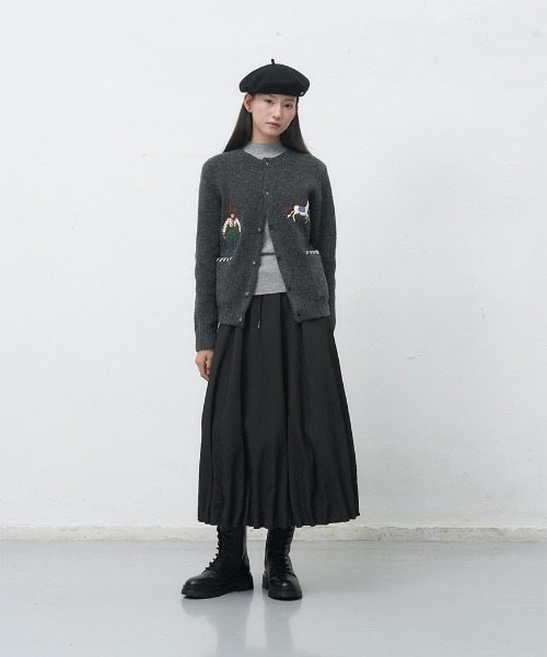 GENERAL IDEA（ジェネラルアイデア）の「【GENERAL IDEA】カウボーイクルーネックカーディガン / COWBOY CREW NECK CARDIGAN（カーディガン/ボレロ・レディース・ブラウン/ライム/ネイビー/チャコール・S/M/L）」の7枚目の写真