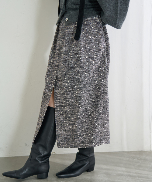 IENA(イエナ)の「ドットツイードタックスカート(スカート・レディース・マルチ・36/38)」の4枚目の写真