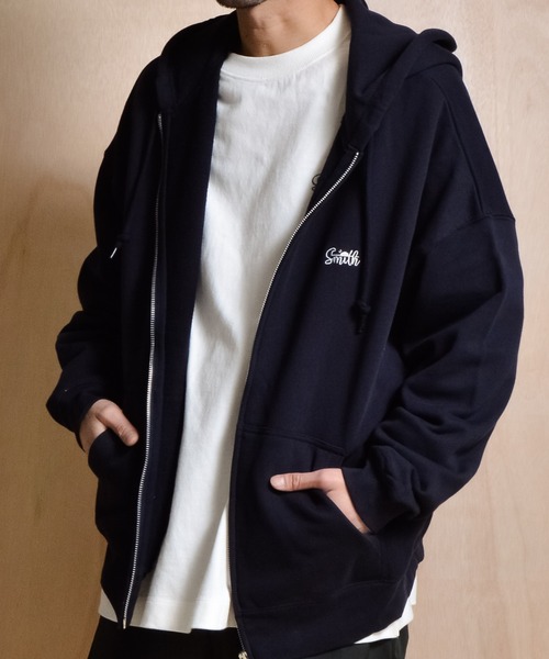 Sunny Smith(サニースミス)の「10.0オンス ヤシの木両面刺繍 オーバーサイズ ZIP-UP フーディ(パーカー・メンズ・ネイビー/アッシュグレー/ブラック・MEDIUM/LARGE)」の1枚目の写真