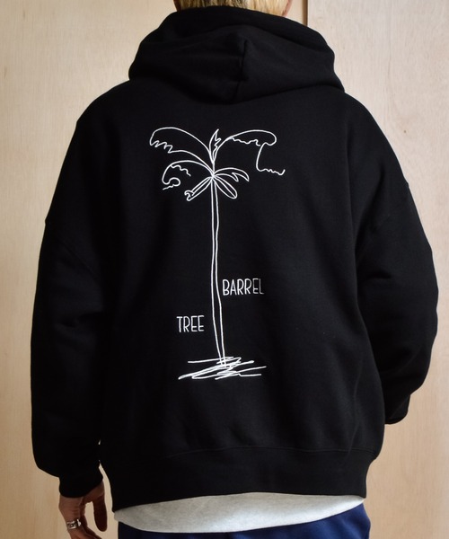 Sunny Smith(サニースミス)の「10.0オンス ヤシの木両面刺繍 オーバーサイズ ZIP-UP フーディ(パーカー・メンズ・ネイビー/アッシュグレー/ブラック・MEDIUM/LARGE)」の2枚目の写真