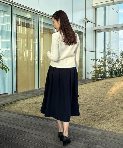 couture brooch(クチュールブローチ)の「【ハレの日・通勤】ラメツイード ニットカーディガン(カーディガン/ボレロ・レディース・サックスブルー系3/ブラック系3/アイボリー系3・38/42/36/40)」の10枚目の写真
