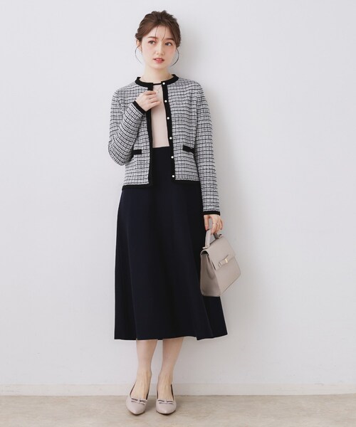 couture brooch(クチュールブローチ)の「【ハレの日・通勤】ラメツイード ニットカーディガン(カーディガン/ボレロ・レディース・サックスブルー系3/ブラック系3/アイボリー系3・38/42/36/40)」の12枚目の写真