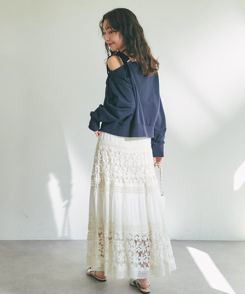 セール】【オールシーズンおすすめ】コットンレースティアードマキシ