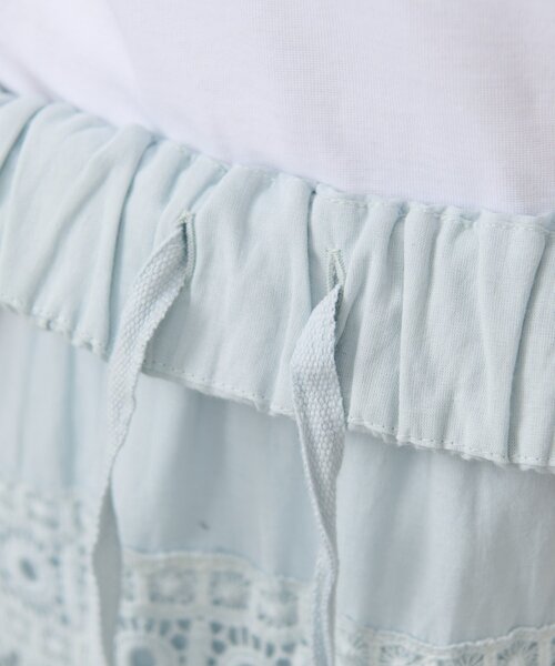 La boutique BonBon（ラブティックボンボン）の「コットンレースティアードマキシスカート（スカート・レディース・サックスブルー/ホワイト・FREE）」の10枚目の写真