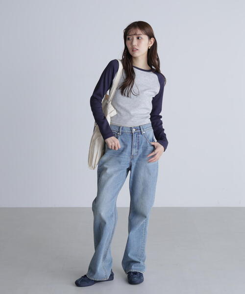 FREE'S MART(フリーズマート)の「◆ラグラン長袖カットソー(Tシャツ/カットソー・レディース・グレー/ホワイト・FREE)」の8枚目の写真