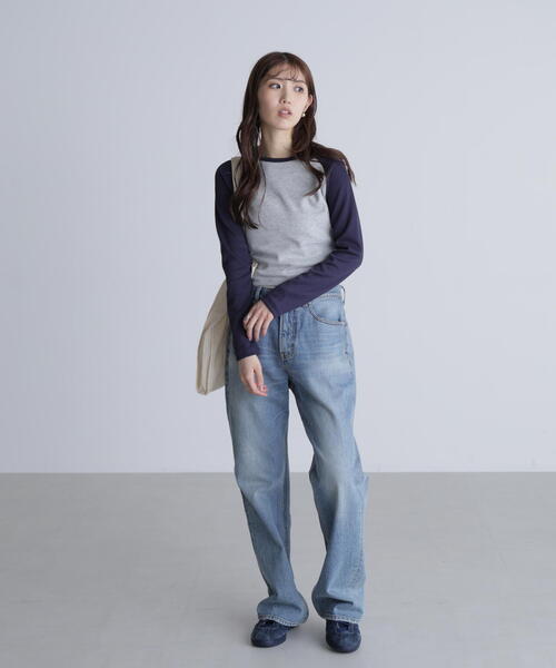 FREE'S MART(フリーズマート)の「◆ラグラン長袖カットソー(Tシャツ/カットソー・レディース・グレー/ホワイト・FREE)」の9枚目の写真