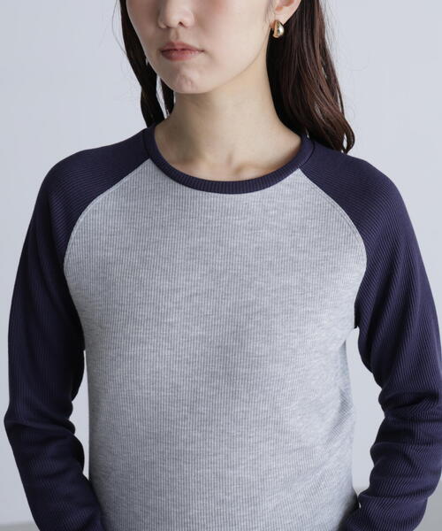 FREE'S MART(フリーズマート)の「◆ラグラン長袖カットソー(Tシャツ/カットソー・レディース・グレー/ホワイト・FREE)」の13枚目の写真