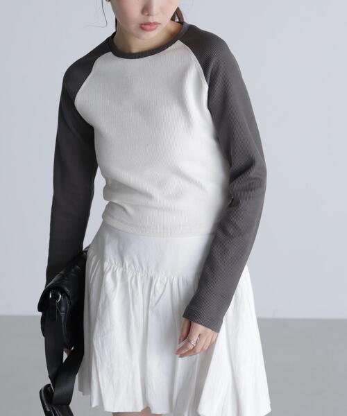 FREE'S MART(フリーズマート)の「◆ラグラン長袖カットソー(Tシャツ/カットソー・レディース・グレー/ホワイト・FREE)」の19枚目の写真