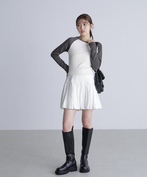 FREE'S MART(フリーズマート)の「◆ラグラン長袖カットソー(Tシャツ/カットソー・レディース・グレー/ホワイト・FREE)」の22枚目の写真