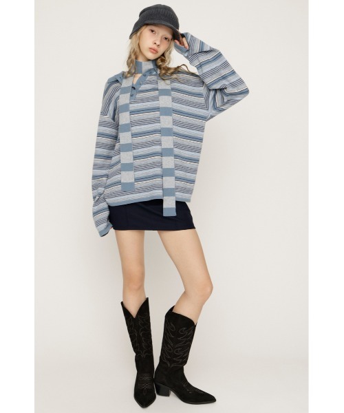 HG KNIT ASYMMETRY TOPS ハイゲージニット アシンメトリー トップス 春