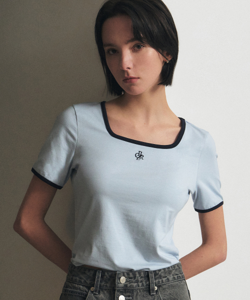 CITYBREEZE(シティブリーズ)の「スクエアネックライン配色半袖Tシャツ_BLUE(Tシャツ/カットソー・レディース・その他・FREE)」の5枚目の写真