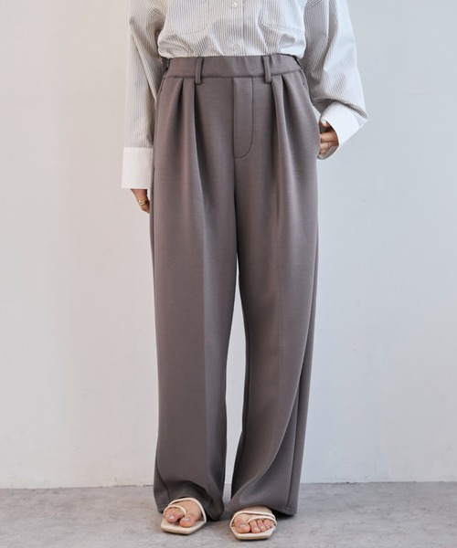 mil（ミル）の「ダンボールスウェット ルーズワイドパンツ【586106】（スウェットパンツ・レディース・ブラック/グレー/ベージュ・FREE/S-Short/S-Regular/M-Short/M-Regular）」の2枚目の写真