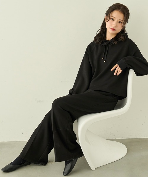 mil（ミル）の「ダンボールスウェット ルーズワイドパンツ【586106】（スウェットパンツ・レディース・ブラック/グレー/ベージュ・FREE/S-Short/S-Regular/M-Short/M-Regular）」の20枚目の写真
