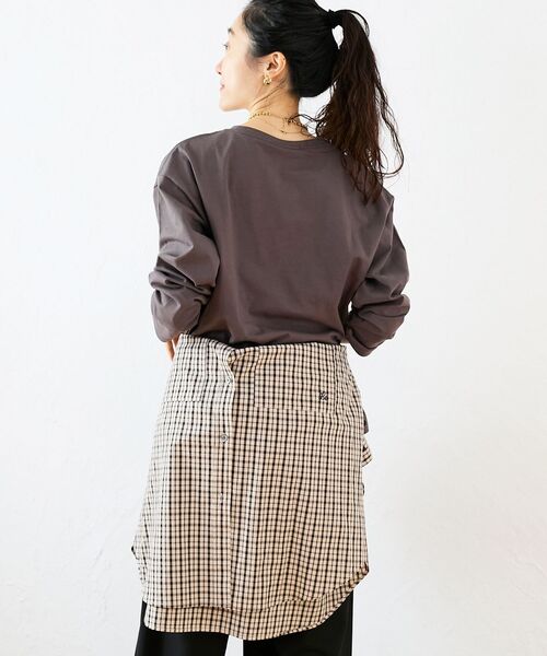 le.coeur blanc（ルクールブラン）の「ヴィンテージライクロゴロングTシャツ（Tシャツ/カットソー・レディース・ダークグレー/オフホワイト・38）」の10枚目の写真