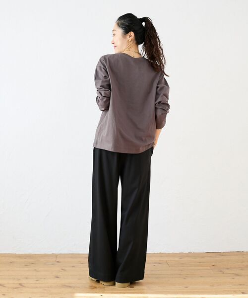 le.coeur blanc（ルクールブラン）の「ヴィンテージライクロゴロングTシャツ（Tシャツ/カットソー・レディース・ダークグレー/オフホワイト・38）」の3枚目の写真