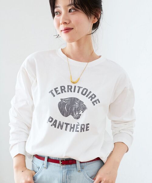 le.coeur blanc（ルクールブラン）の「ヴィンテージライクロゴロングTシャツ（Tシャツ/カットソー・レディース・ダークグレー/オフホワイト・38）」の19枚目の写真