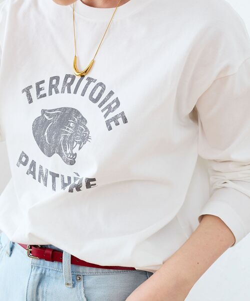 le.coeur blanc（ルクールブラン）の「ヴィンテージライクロゴロングTシャツ（Tシャツ/カットソー・レディース・ダークグレー/オフホワイト・38）」の20枚目の写真