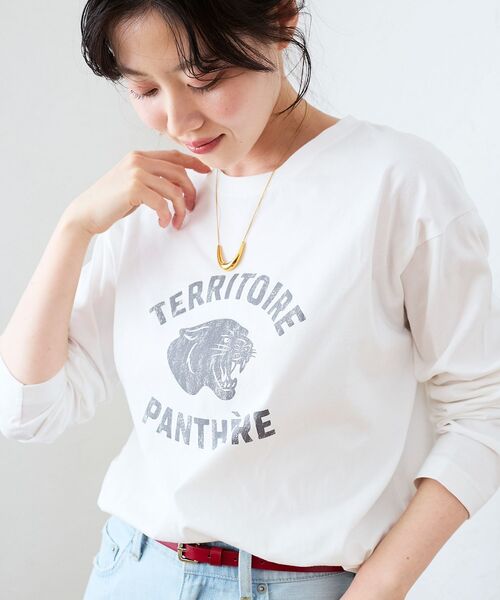 le.coeur blanc（ルクールブラン）の「ヴィンテージライクロゴロングTシャツ（Tシャツ/カットソー・レディース・ダークグレー/オフホワイト・38）」の21枚目の写真