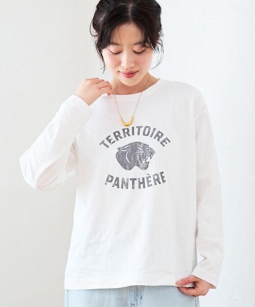 le.coeur blanc（ルクールブラン）の「ヴィンテージライクロゴロングTシャツ（Tシャツ/カットソー・レディース・ダークグレー/オフホワイト・38）」の22枚目の写真