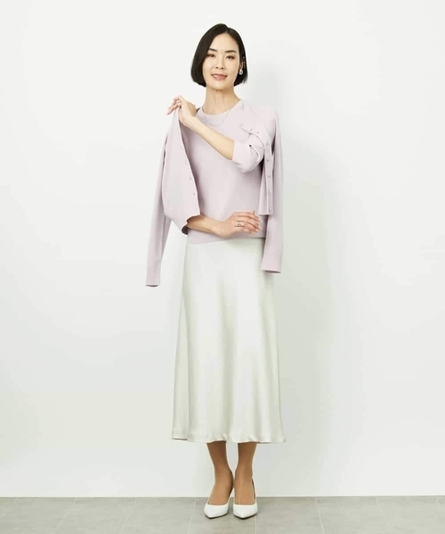 MICHEL KLEIN（ミッシェル・クラン）の「[アンサンブル対応]コンパクトクルーネックカーディガン（その他アウター・レディース・ネイビー/ライラック・38）」の22枚目の写真