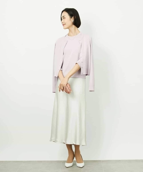 MICHEL KLEIN（ミッシェル・クラン）の「[アンサンブル対応]コンパクトクルーネックカーディガン（その他アウター・レディース・ネイビー/ライラック・38）」の21枚目の写真