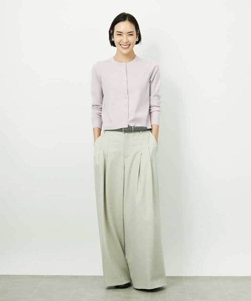 MICHEL KLEIN（ミッシェル・クラン）の「[アンサンブル対応]コンパクトクルーネックカーディガン（その他アウター・レディース・ネイビー/ライラック・38）」の17枚目の写真