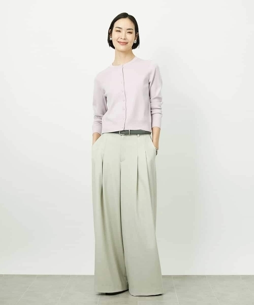 MICHEL KLEIN（ミッシェル・クラン）の「[アンサンブル対応]コンパクトクルーネックカーディガン（その他アウター・レディース・ネイビー/ライラック・38）」の16枚目の写真