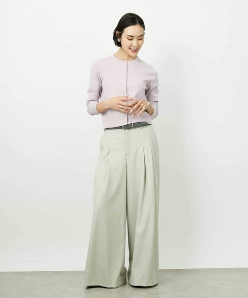 MICHEL KLEIN（ミッシェル・クラン）の「[アンサンブル対応]コンパクトクルーネックカーディガン（その他アウター・レディース・ネイビー/ライラック・38）」の14枚目の写真