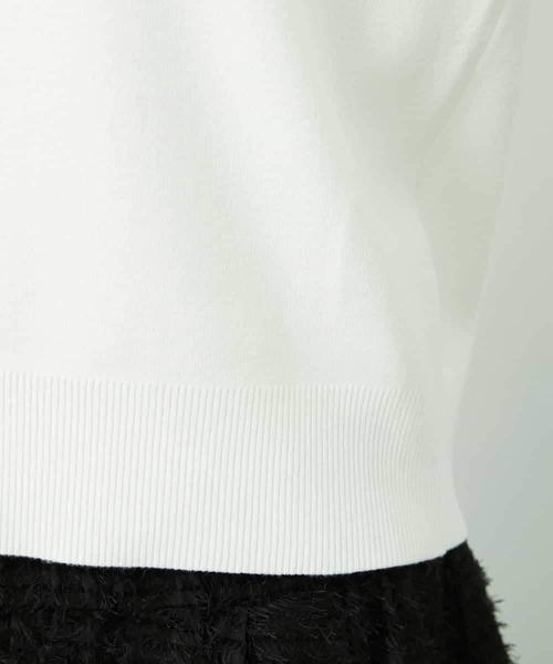 MICHEL KLEIN（ミッシェル・クラン）の「[アンサンブル対応]コンパクトクルーネックカーディガン（その他アウター・レディース・ネイビー/ライラック・38）」の7枚目の写真