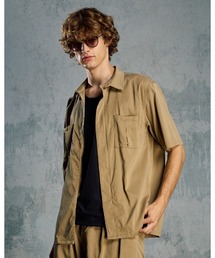 front-zip shirt H/S