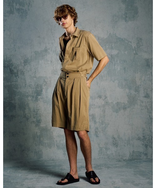 wjk(ダヴルジェイケイ)の「front-zip shirt H/S(シャツ/ブラウス・メンズ・ブラック/ベージュ・SMALL/MEDIUM/LARGE/X-LARGE)」の22枚目の写真