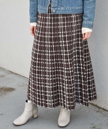 Bleu Bleuet（ブルーブルーエ）の「チェックプリーツニットスカート（スカート）」