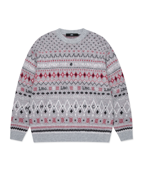 FAIR ISLE KNIT SWEATER — джемпер фэйр-айл, серый