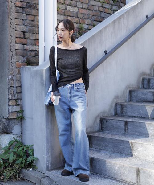 FREE'S MART(フリーズマート)の「◆メランジドロストシャーリングカットソー(Tシャツ/カットソー・レディース・ホワイト/ブラウン/ブラック/グレー・FREE)」の8枚目の写真