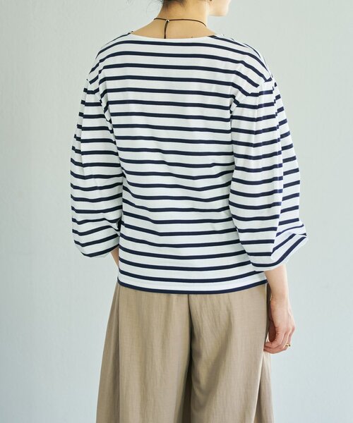 BEARDSLEY（ビアズリー）の「パフスリーブボーダープルオーバー（Tシャツ/カットソー・レディース・ホワイト・FREE）」の4枚目の写真