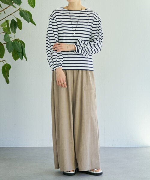 BEARDSLEY（ビアズリー）の「パフスリーブボーダープルオーバー（Tシャツ/カットソー・レディース・ホワイト・FREE）」の8枚目の写真