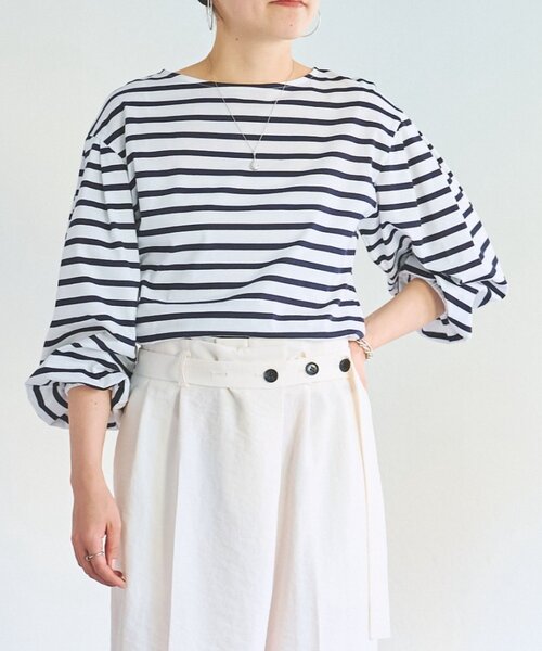 BEARDSLEY（ビアズリー）の「パフスリーブボーダープルオーバー（Tシャツ/カットソー・レディース・ホワイト・FREE）」の11枚目の写真