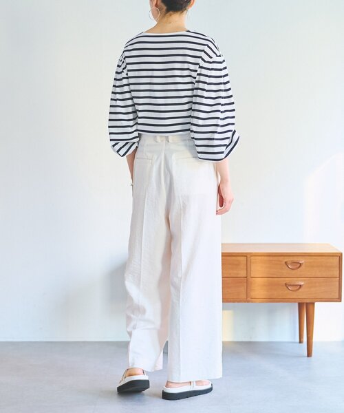 BEARDSLEY（ビアズリー）の「パフスリーブボーダープルオーバー（Tシャツ/カットソー・レディース・ホワイト・FREE）」の13枚目の写真