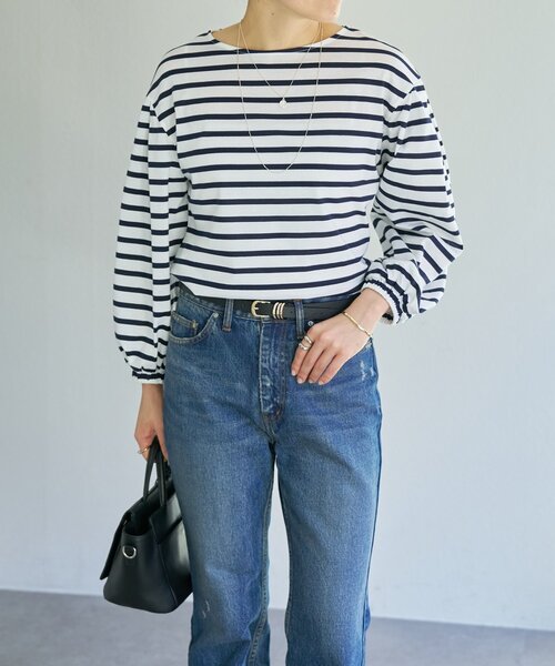 BEARDSLEY（ビアズリー）の「パフスリーブボーダープルオーバー（Tシャツ/カットソー・レディース・ホワイト・FREE）」の22枚目の写真